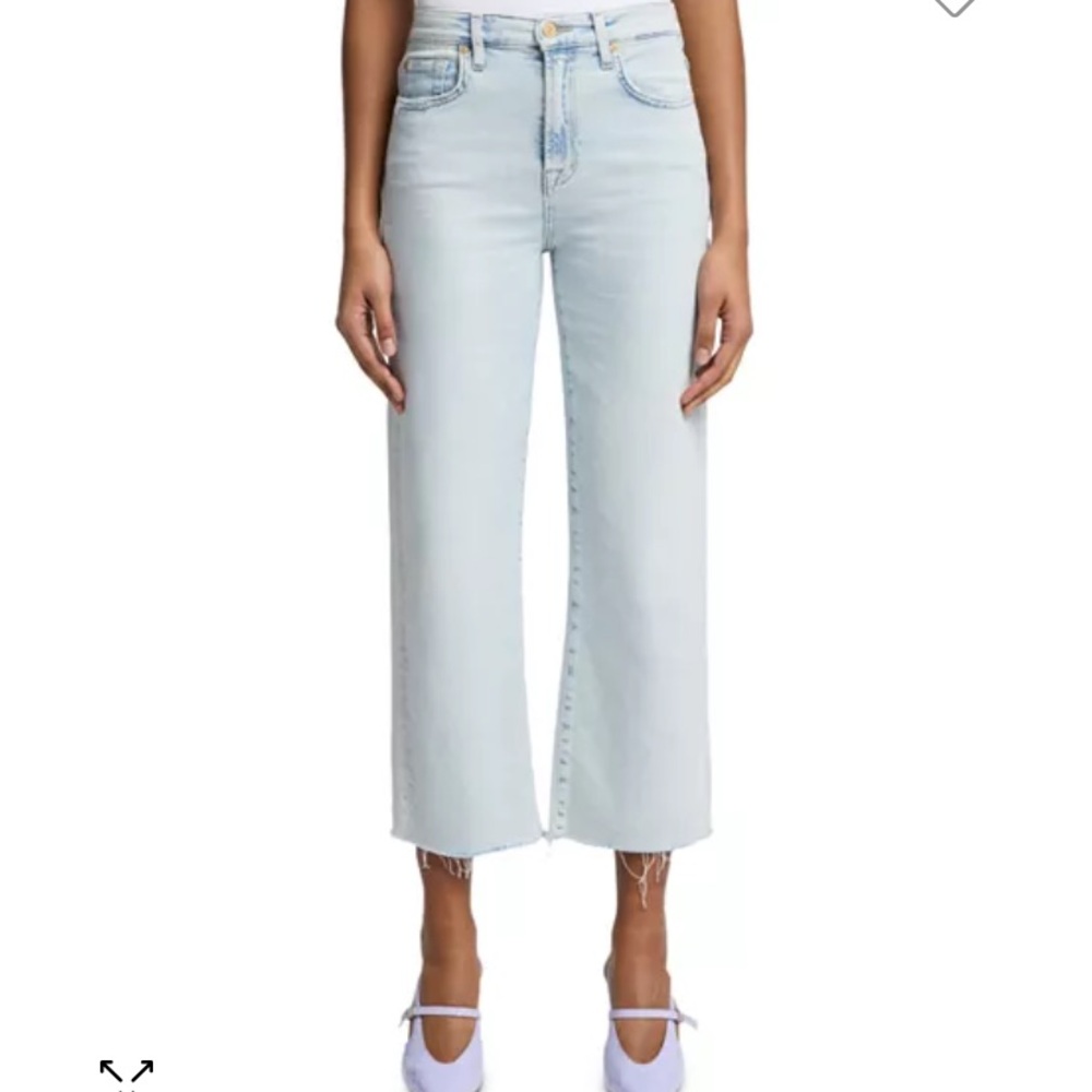 7 For All Mankind Blue Ankle Cropped Jeans